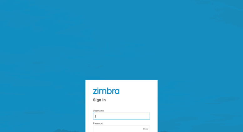 zimbra sign in page